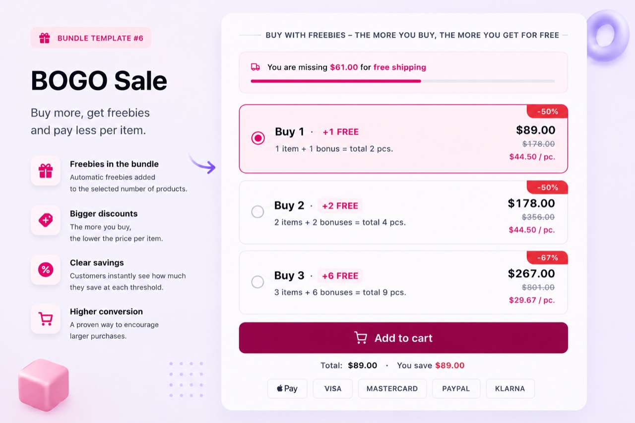 Layout BOGO Sale - Buy one, get one free