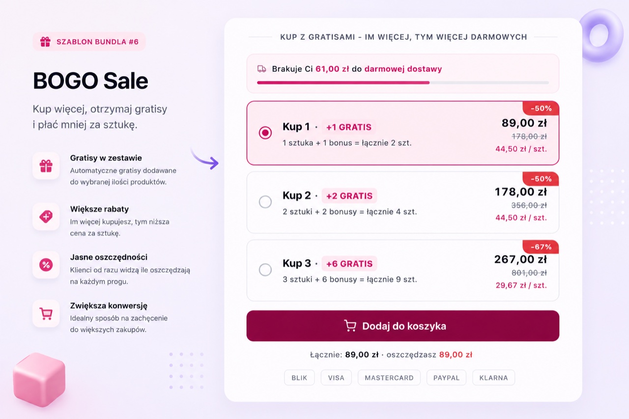 Layout BOGO Sale - Kup jeden, drugi gratis